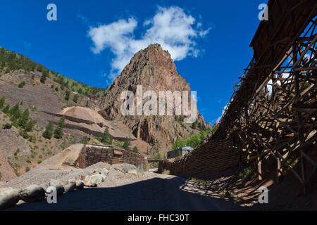 Il Commodore e miniere di bachelor in CREEDE COLORADO argento dove è stata minata fino al 1985 Foto Stock