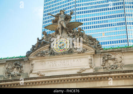 Grand Central Terminal vecchia entrata stretta fino a New York Foto Stock