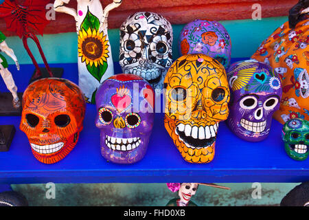 In carta pesta CATRINAS in vendita - San Miguel De Allende, Messico Foto Stock