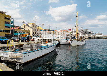 Hunter Street da Franklin Wharf, Hobart, Tasmania, Australia Foto Stock