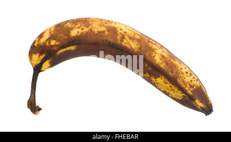 Oltre banane mature, isolati su sfondo bianco Foto Stock