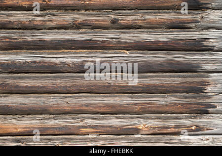 Texture di sfondo muro di tronchi di legno. Foto Stock