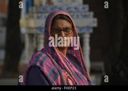 Signora anziana indiana Foto Stock