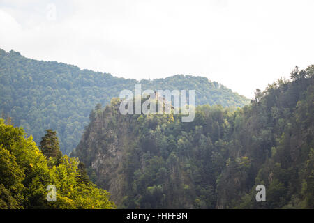 Originale il castello di Dracula le rovine di Poenari, Romania Foto Stock