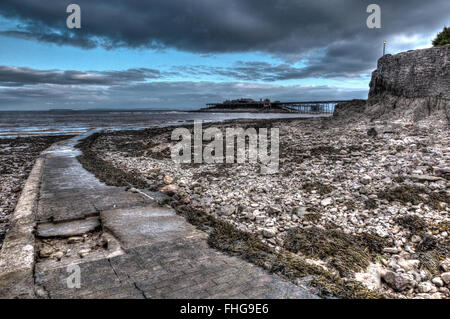 Madeira Cove e Birnbeck Pier Weston-super-Mare Somerset Inghilterra in creativi unici HDR differenti Foto Stock