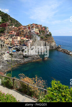 Manarola nelle Cinque Terre, Italia Foto Stock