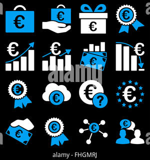 Euro banking aziendale e strumenti di servizio icone Foto Stock