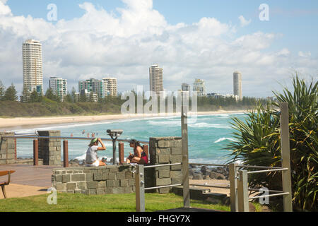 Burleigh capi Beach sulla Costa d'Oro,Queensland, Australia Foto Stock