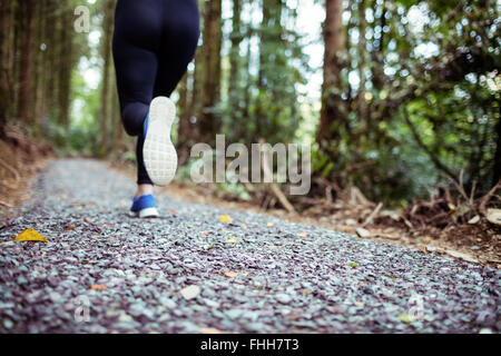 Close up donna gambe in esecuzione Foto Stock