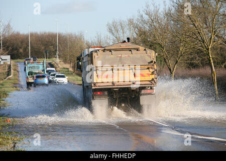 Inondazioni su granito in modo mountsorrel leicestershire Foto Stock