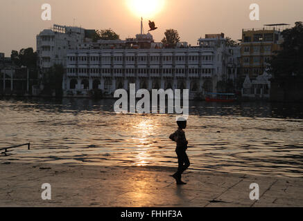 Lago Pichola, Udaipur, India. Foto Stock