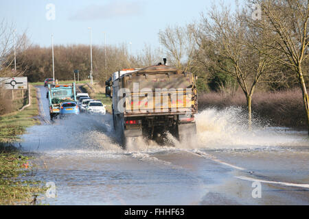 Inondazioni su granito in modo mountsorrel leicestershire Foto Stock