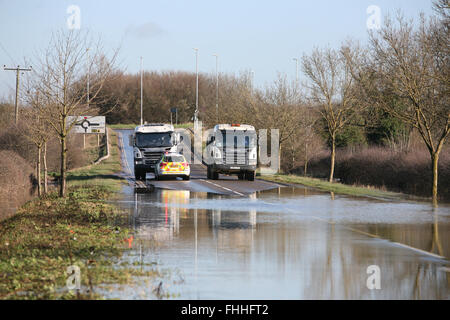 Inondazioni su granito in modo mountsorrel leicestershire Foto Stock