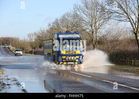 Inondazioni su granito in modo mountsorrel leicestershire Foto Stock