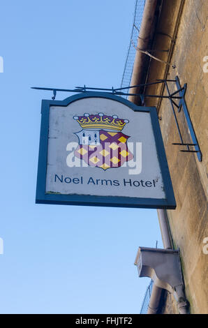 Segno per Noel Arms Hotel a Chipping Campden, Cotswolds Foto Stock