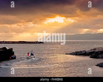 Easdale isola è la più piccola permanentemente abitata isola delle Ebridi Interne & situata fuori la costa ovest della Scozia. Foto Stock