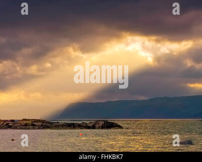 Easdale isola è la più piccola permanentemente abitata isola delle Ebridi Interne & situata fuori la costa ovest della Scozia. Foto Stock