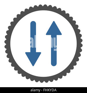 Frecce di scambio piatto verticale di cobalto e colori grigi round icona timbro Foto Stock