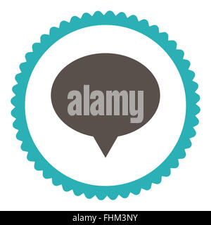 Banner grigio piatto e colori ciano round icona timbro Foto Stock