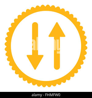 Frecce di scambio piatto verticale di colore giallo round icona timbro Foto Stock