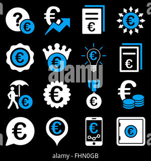 Euro banking aziendale e strumenti di servizio icone Foto Stock