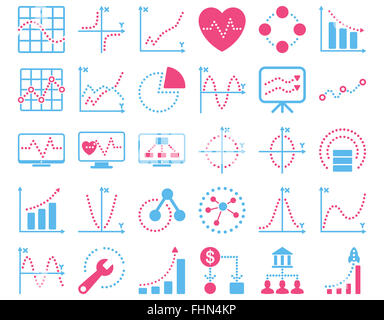 Punteggiato di icone dei grafici Foto Stock