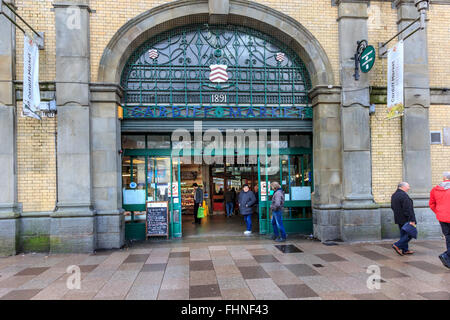 Cardiff il mercato coperto, nel Galles del Sud. Foto Stock