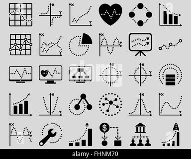 Punteggiato di icone dei grafici Foto Stock