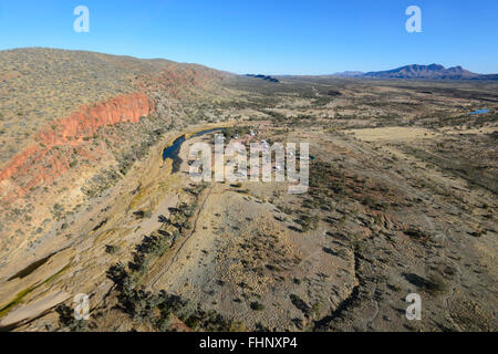 Veduta aerea delle West MacDonnell Ranges, Northern Territory, NT, Australia Foto Stock