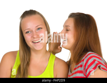 Due ragazze adolescenti spettegolare Foto Stock