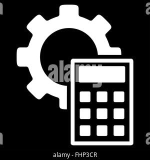 Calcoli ingegneristici icona piatta Foto Stock