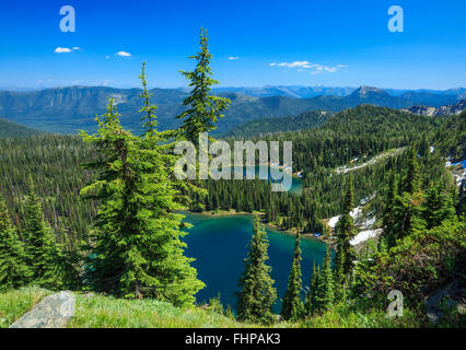 Laghi di Wolverine in dieci laghi scenic area vicino a eureka, montana Foto Stock