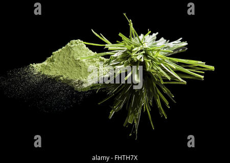 Verde di integratori alimentari. Foto Stock