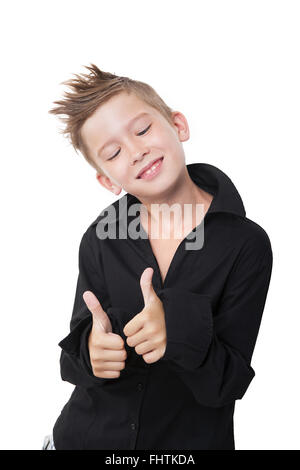 Ragazzo che mostra Thumbs up. Foto Stock