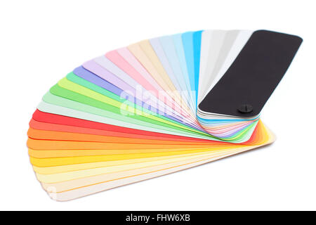 Tavolozza dei colori isolato su bianco immagine stock. Un colore campione guida. Variazioni di colore Foto Stock