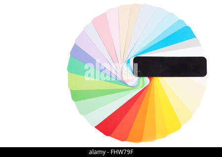 Tonda Colore tavolozza pantone. Un sacco di colori campione isolato su bianco Foto Stock