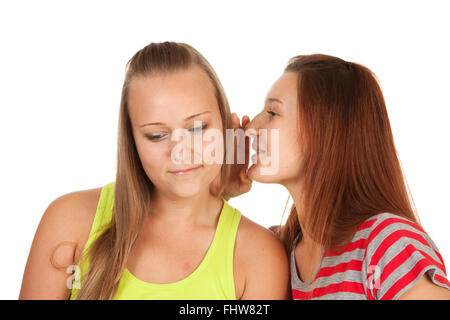 Due ragazze adolescenti spettegolare Foto Stock