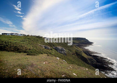 Vista da Southgate a testa Pwlldu sulla costa di Gower, S Wales UK Foto Stock