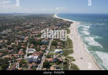 Vista aérea da Praia de Itaúna Foto Stock