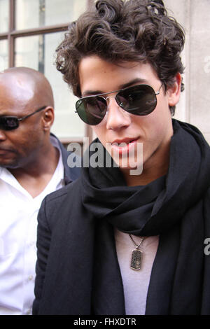 Jonas Brothers arrivando alla BBC (credito immagine © Jack Ludlam) Foto Stock