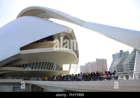 Gita scolastica al Palau de les Arts Reina Sofia" Valencia Spagna Foto Stock