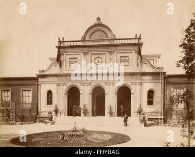 Estampe Originale De 1884 - Il Padiglione Di Felice Alman - Torino - Ximenes