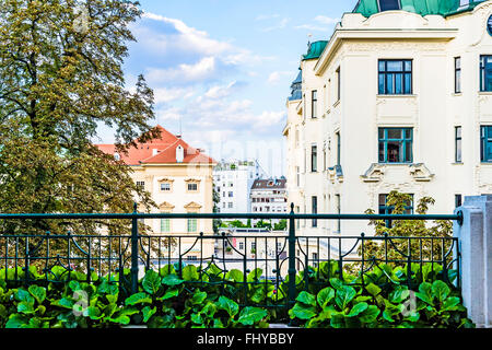 Strudlhofstiege in Wien, Alsergrund, Motiv des romani von Heimito von Doderer; scala in Vienna, sullo sfondo di un romanzo Foto Stock