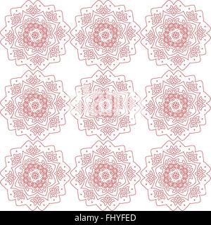 Rosso fiori astratti su sfondo bianco. Sfondo digitale vector seamless pattern print Illustrazione Vettoriale