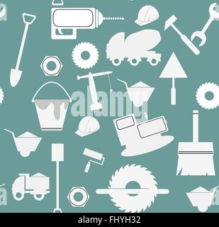 Bianco costruzione piatta icone sul grigio scuro sullo sfondo. Sfondo digitale modello di vettore. Illustrazione Vettoriale