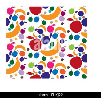 Yummy frutti. Uno stile di vita sano concetto. Estate tratta, dolci. Vettore digitale modello di piano. Illustrazione Vettoriale