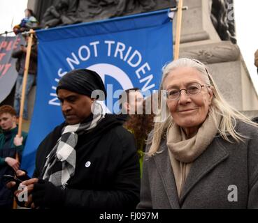 Vanessa Redgrave attore a CND Anti Trident protesta, London, Regno Unito Foto Stock