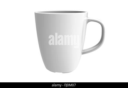 Bianco tazza di caffè isolato su sfondo bianco Foto Stock