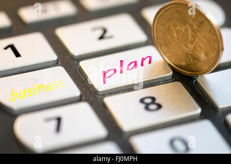 Concetto di business plan e del sistema economico Foto Stock