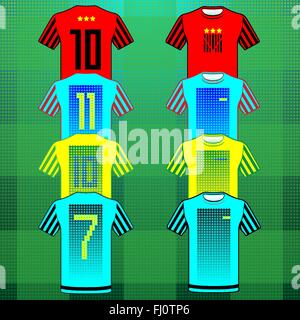 Il calcio calcio, baseball squadra di pallavolo Sportswear uniforme. Design elegante per i giocatori di t-shirt. Illustrazione Vettoriale